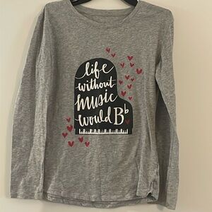 Youth XL/14 gray long sleeve shirt with piano